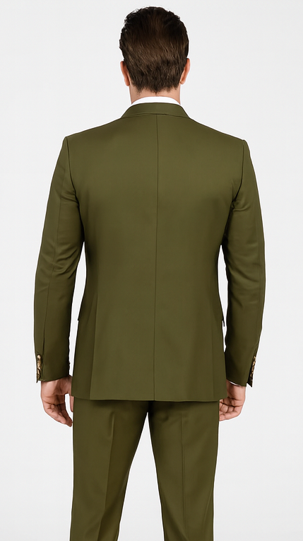 Rossi Man MAX RM1775 Olive Green Slim Fit 3-Piece Suit – Men’s Formalwear