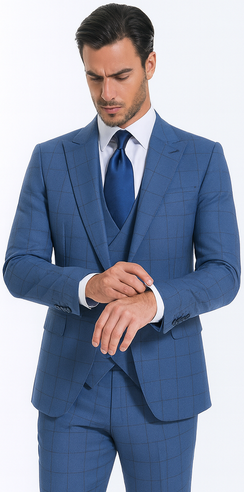 Rossi Man MAX RM1785 Slim Fit 3-Piece Suit – Modern Men’s Formalwear