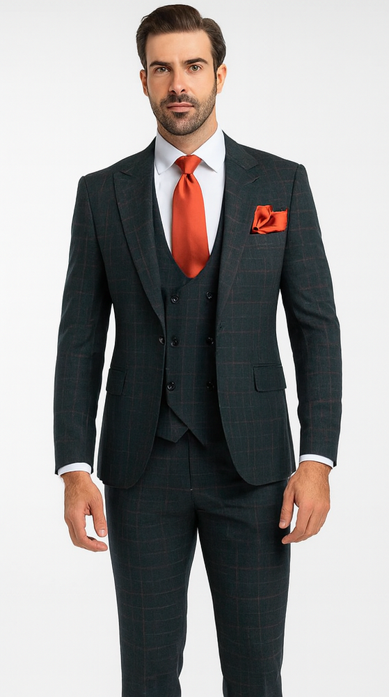 Rossi Man MAX RM1788 Slim Fit 3-Piece Suit – Men’s Formalwear