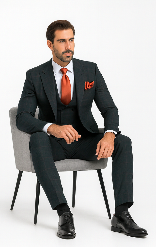 Rossi Man MAX RM1788 Slim Fit 3-Piece Suit – Men’s Formalwear