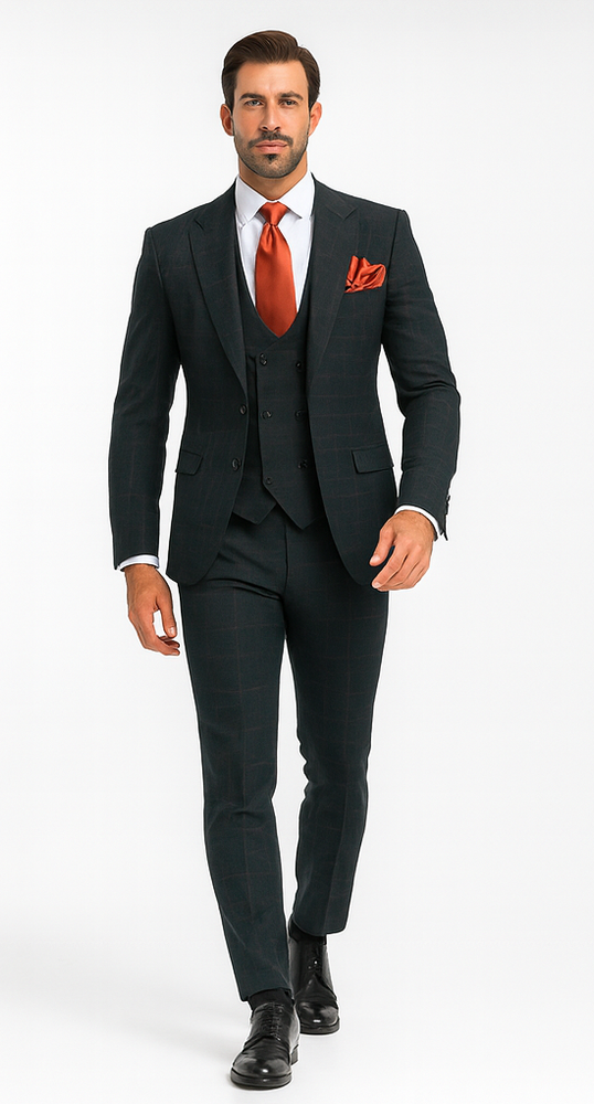 Rossi Man MAX RM1788 Slim Fit 3-Piece Suit – Men’s Formalwear