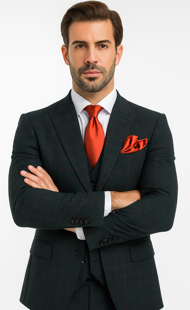 Rossi Man MAX RM1788 Slim Fit 3-Piece Suit – Men’s Formalwear