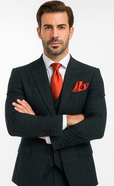Rossi Man MAX RM1788 Slim Fit 3-Piece Suit – Men’s Formalwear