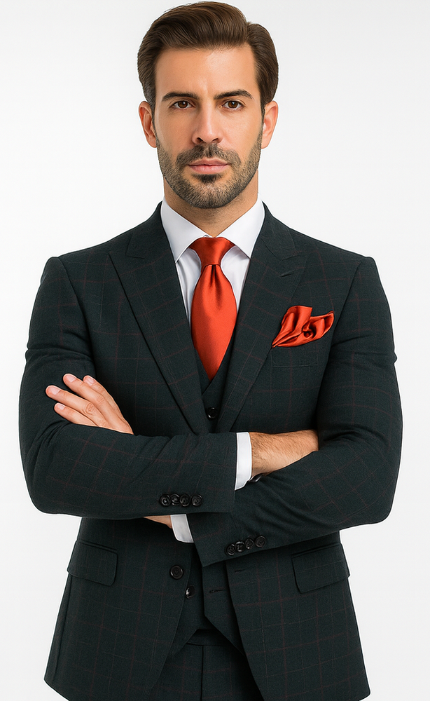 Rossi Man MAX RM1788 Slim Fit 3-Piece Suit – Men’s Formalwear