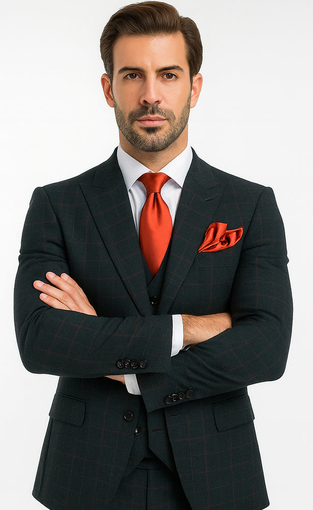 Rossi Man MAX RM1788 Slim Fit 3-Piece Suit – Men’s Formalwear