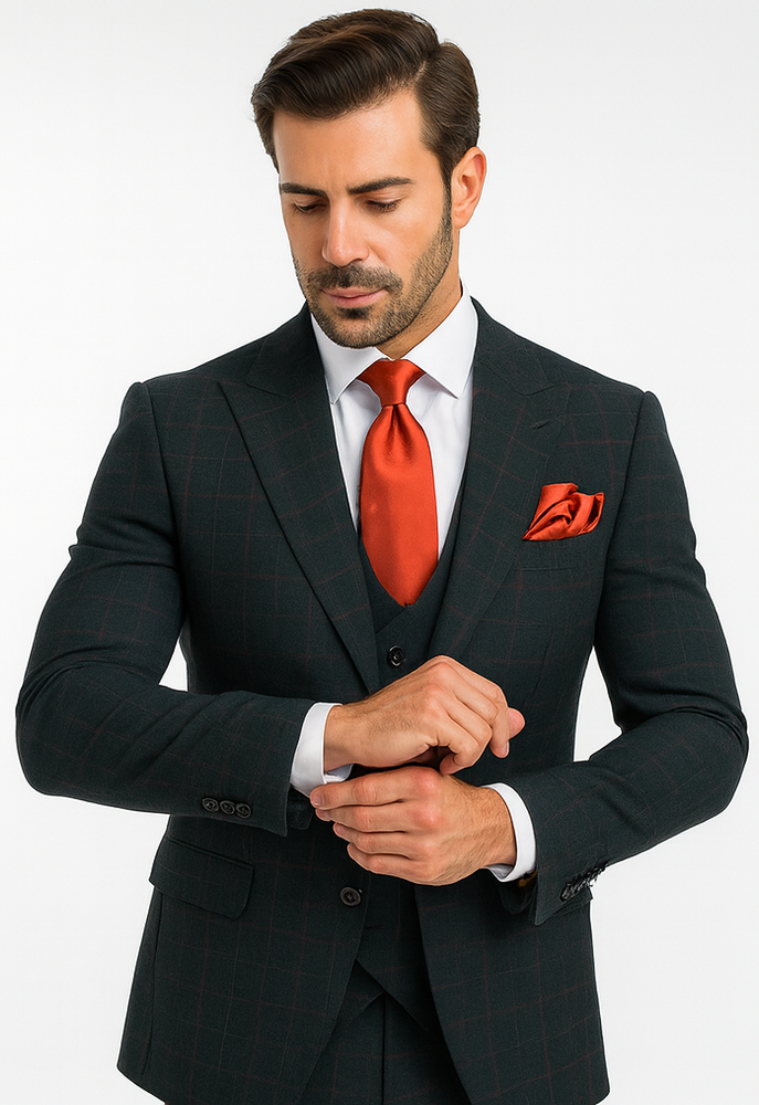 Rossi Man MAX RM1788 Slim Fit 3-Piece Suit – Men’s Formalwear