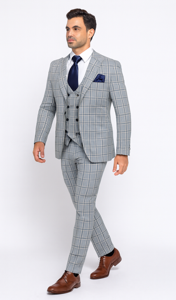 Rossi Man MAX RM1820 Slim Fit 3-Piece Suit – Men’s Formalwear
