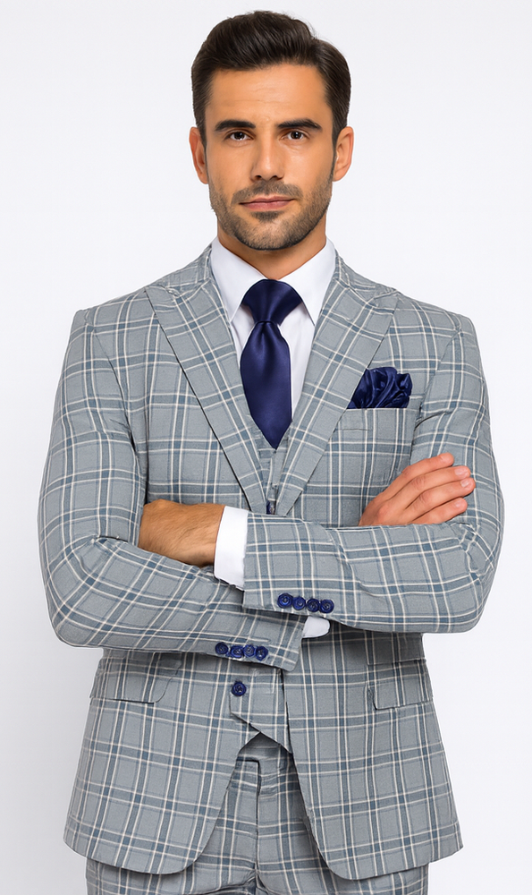 Rossi Man MAX RM1820 Slim Fit 3-Piece Suit – Men’s Formalwear