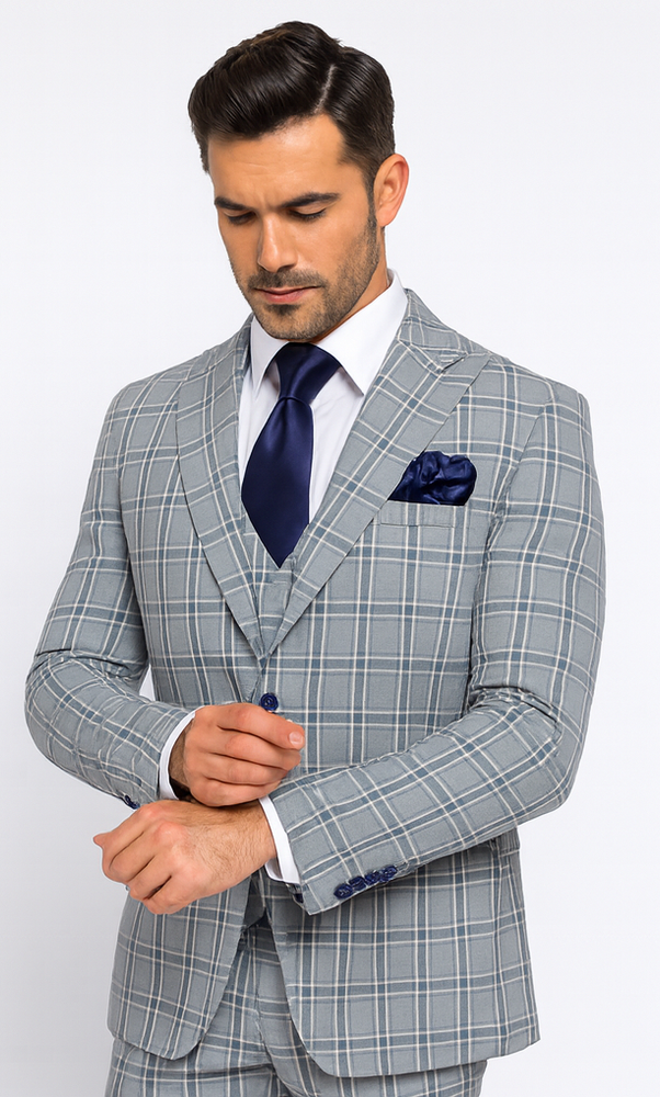 Rossi Man MAX RM1820 Slim Fit 3-Piece Suit – Men’s Formalwear