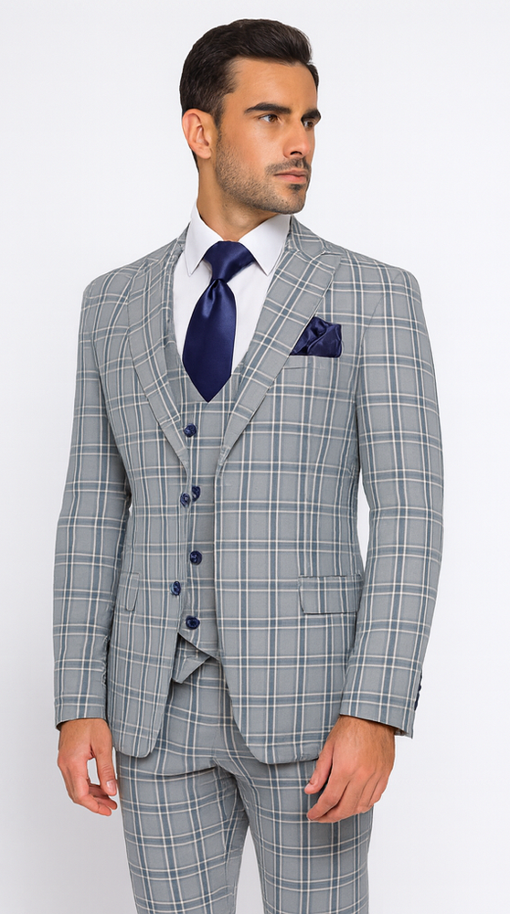 Rossi Man MAX RM1820 Slim Fit 3-Piece Suit – Men’s Formalwear