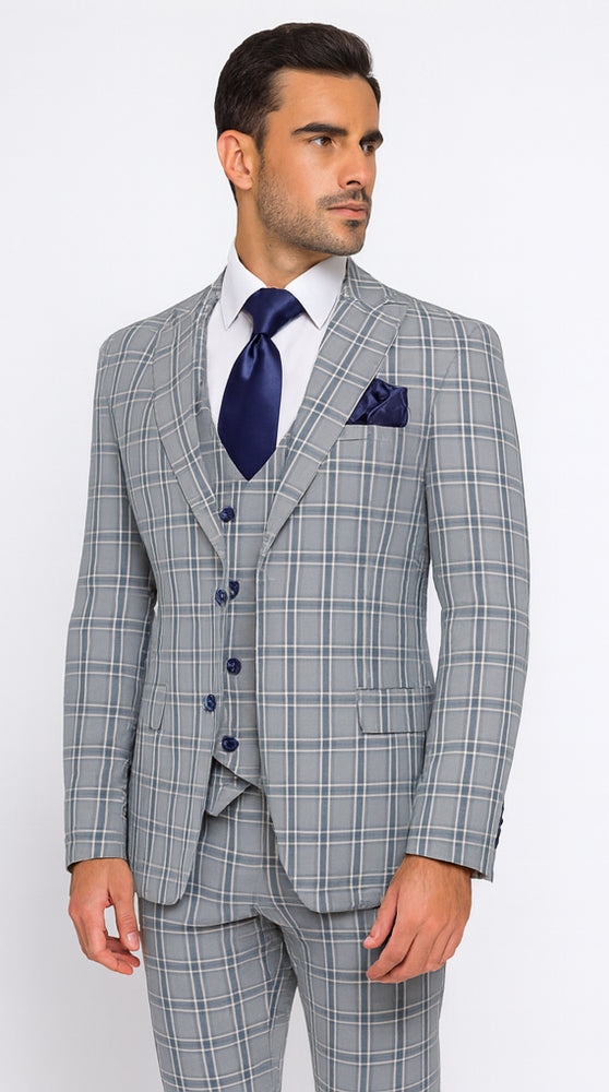 Rossi Man MAX RM1820 Slim Fit 3-Piece Suit – Men’s Formalwear