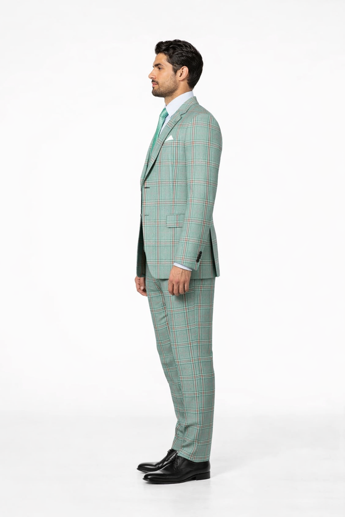 Rossi Man MAX RM1825 Slim Fit 3-Piece Mint Green Suit – Modern Formalwear for Men