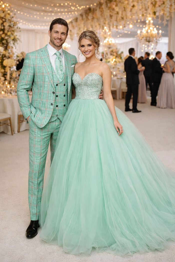 Rossi Man MAX RM1825 Slim Fit 3-Piece Mint Green Suit – Modern Formalwear for Men
