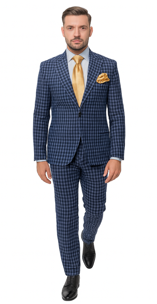 Rossi Man MAX RM1835 Blue Slim Fit 3-Piece Suit – Men’s Formalwear