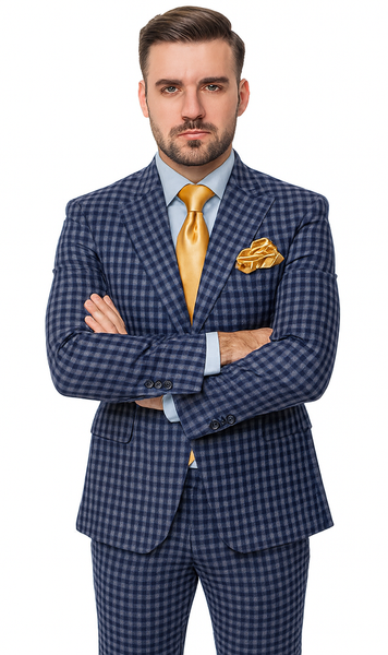 Rossi Man MAX RM1835 Blue Slim Fit 3-Piece Suit – Men’s Formalwear