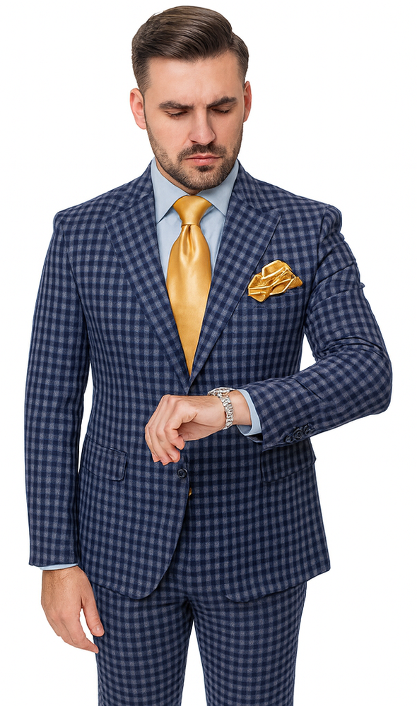 Rossi Man MAX RM1835 Blue Slim Fit 3-Piece Suit – Men’s Formalwear