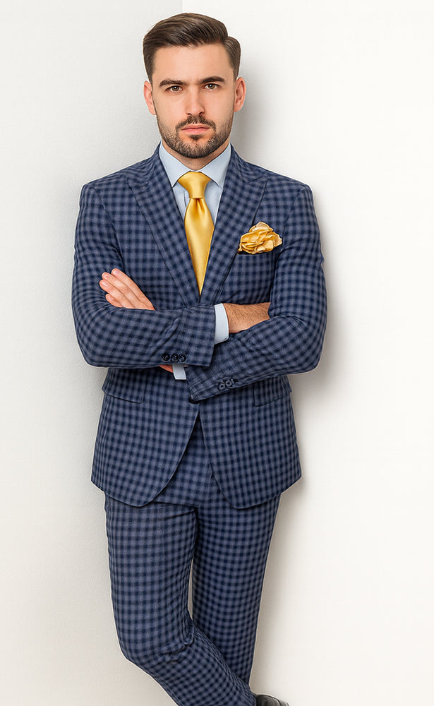 Rossi Man MAX RM1835 Blue Slim Fit 3-Piece Suit – Men’s Formalwear