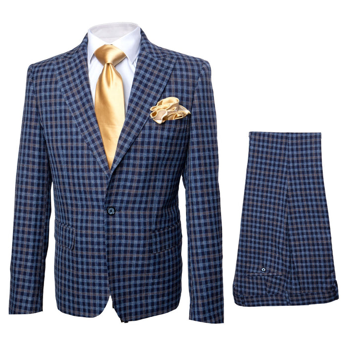 Rossi Man MAX RM1835 Blue Slim Fit 3-Piece Suit – Men’s Formalwear