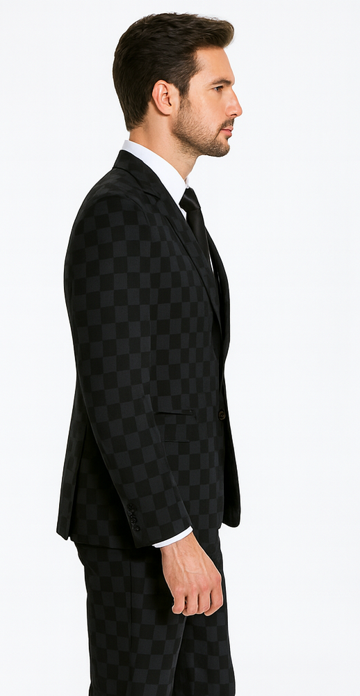 Rossi Man MAX RM1837 Black Slim Fit 3-Piece Suit – Men’s Formalwear