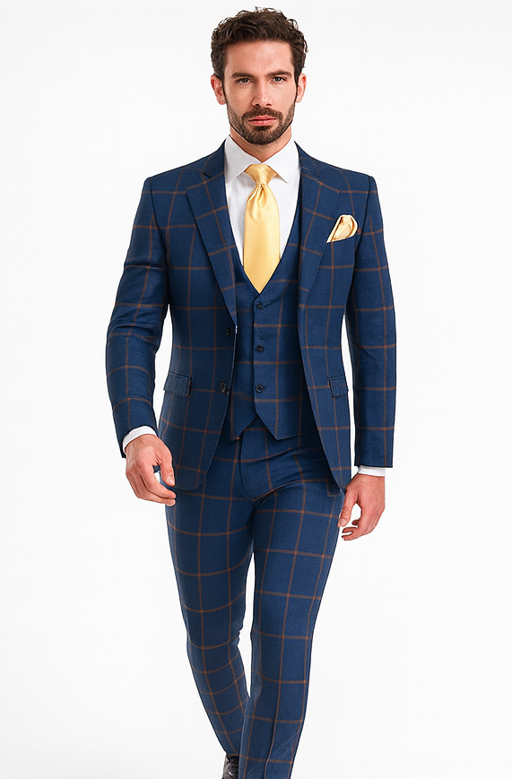 Rossi Man MAX RM1840 Slim Fit 3-Piece Suit – Modern Men’s Formalwear
