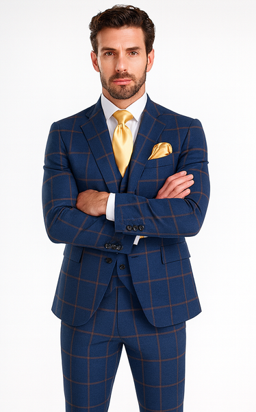 Rossi Man MAX RM1840 Slim Fit 3-Piece Suit – Modern Men’s Formalwear