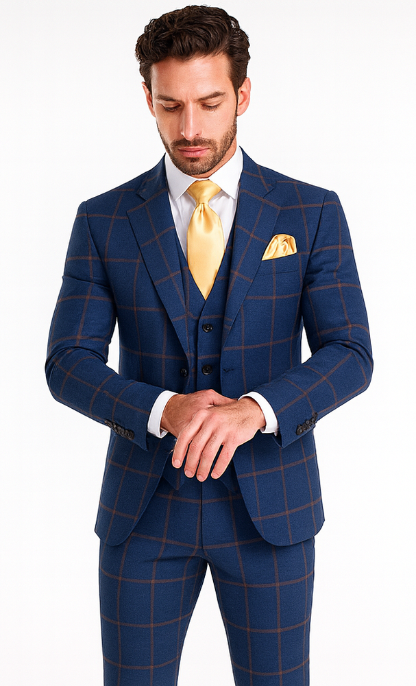 Rossi Man MAX RM1840 Slim Fit 3-Piece Suit – Modern Men’s Formalwear
