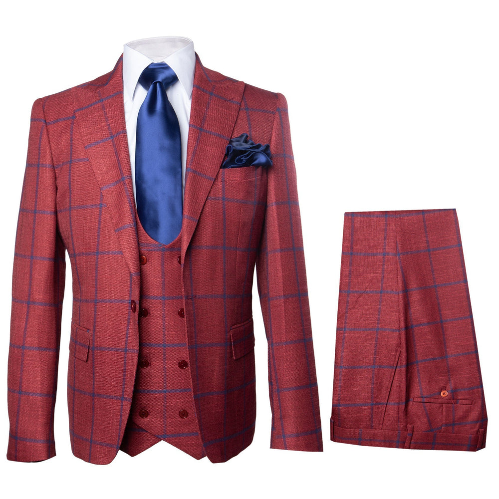 Rossi Man Max RM1842 – Slim Fit 3-Piece Formal Suit for Men - Modern Tailored Elegance Design