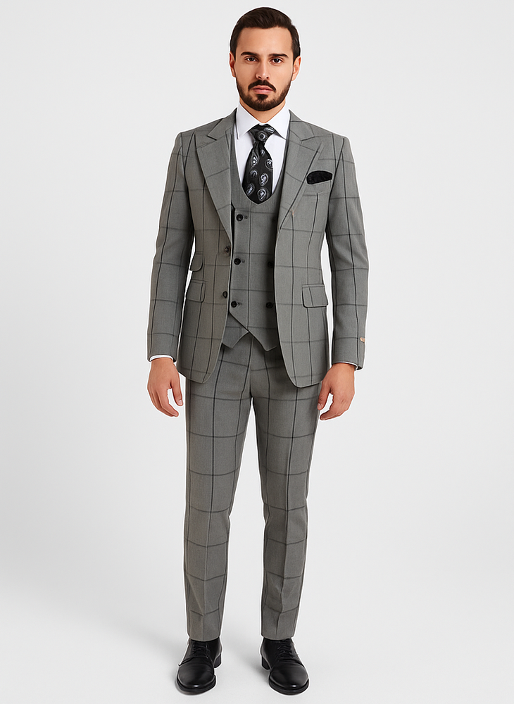 Rossi Man Men’s Dress Suit | Classic Rossiman Formalwear for Timeless Style – Italian Tailored Slim Fit Suit