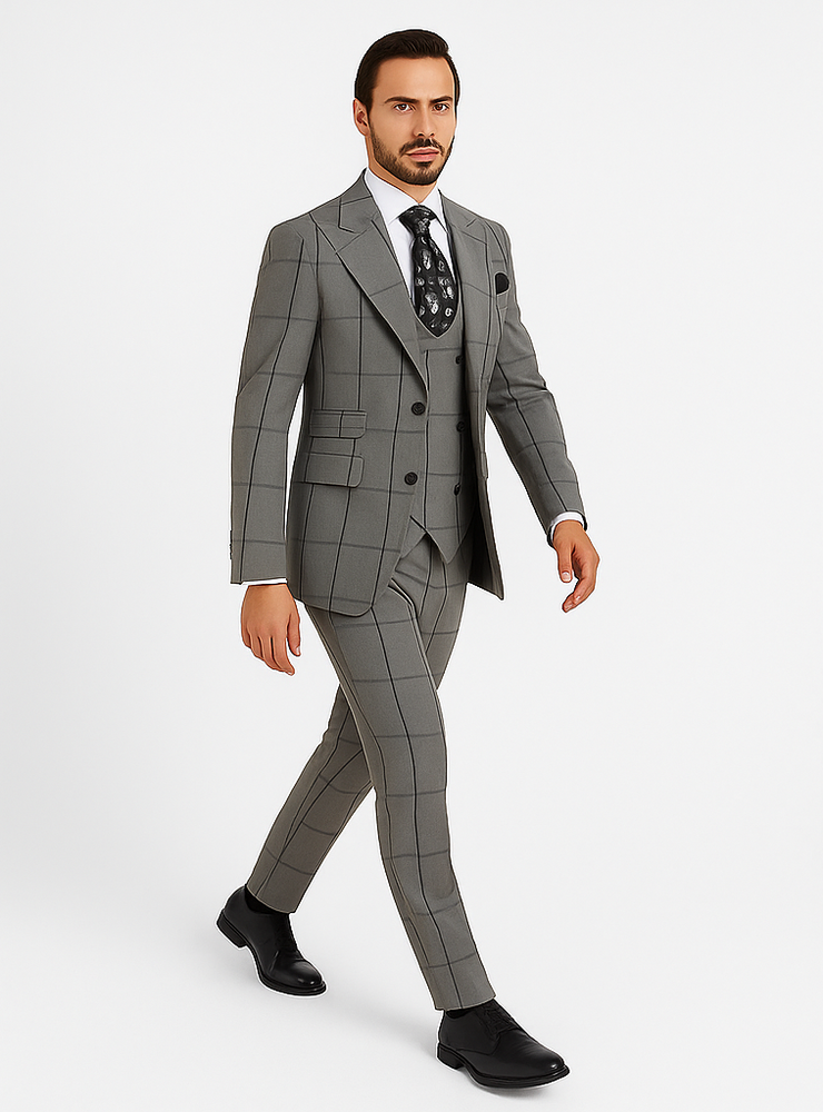 Rossi Man Men’s Dress Suit | Classic Rossiman Formalwear for Timeless Style – Italian Tailored Slim Fit Suit