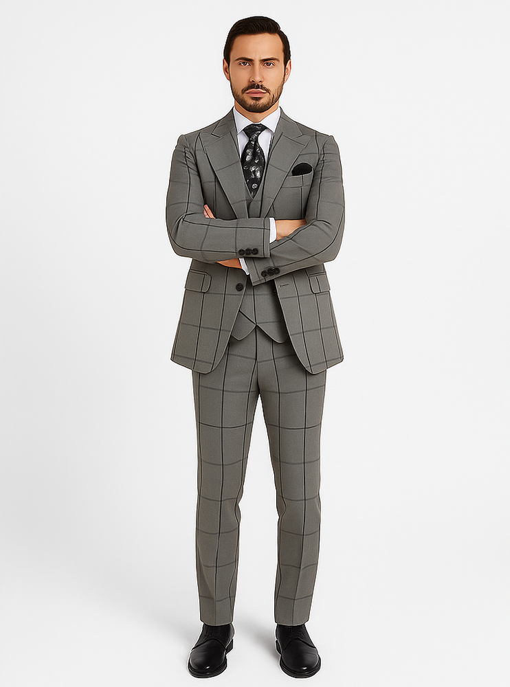 Rossi Man Men’s Dress Suit | Classic Rossiman Formalwear for Timeless Style – Italian Tailored Slim Fit Suit