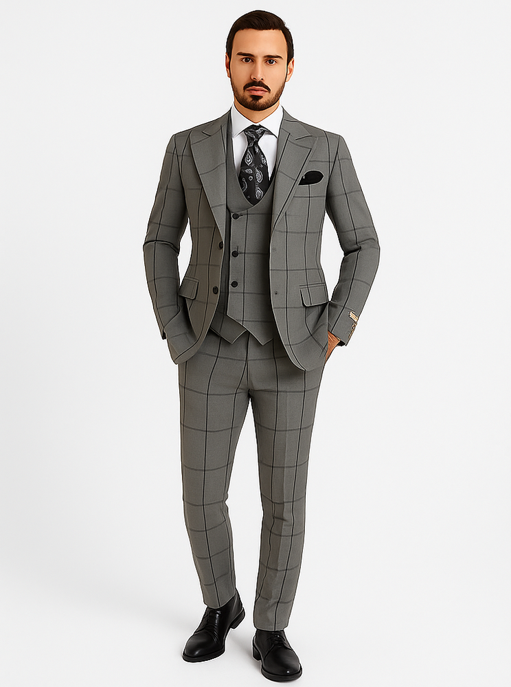 Rossi Man Men’s Dress Suit | Classic Rossiman Formalwear for Timeless Style – Italian Tailored Slim Fit Suit