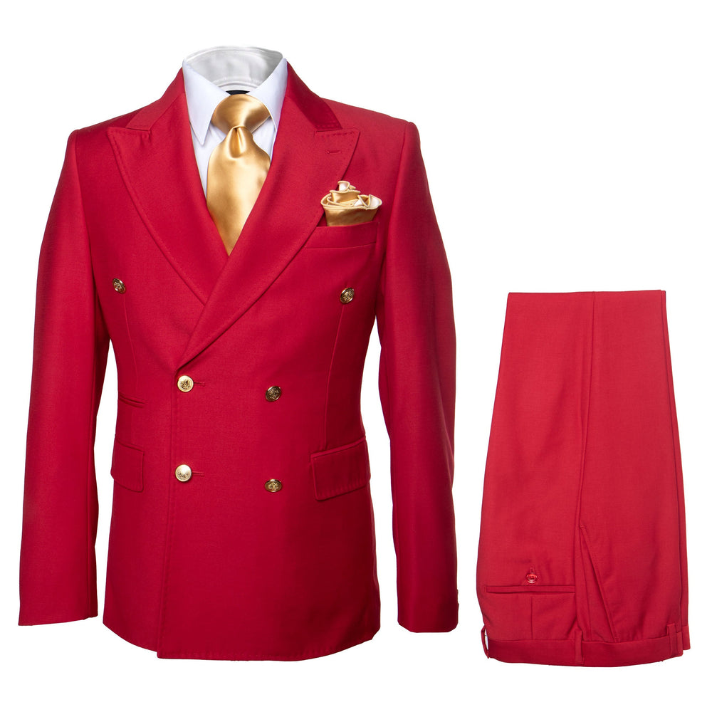 Rossi Man MILANO RM1191 Men’s Slim Fit 3-Piece Red Suit – Stylish Modern Formalwear for Events