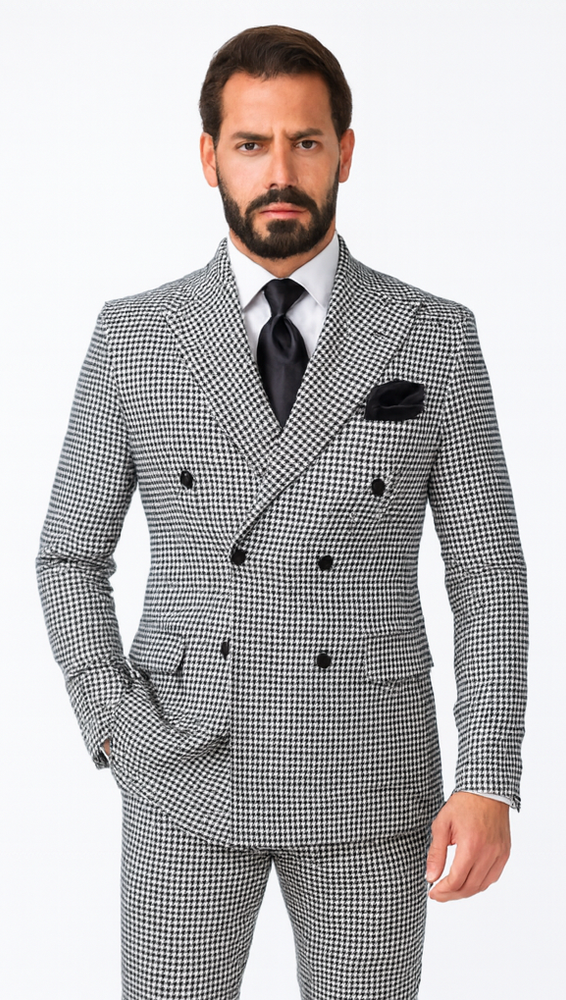 Rossi Man Milano RM1588 – Men’s Modern 3-Piece Slim Fit Suit - Stylish Formal Outfit for Events