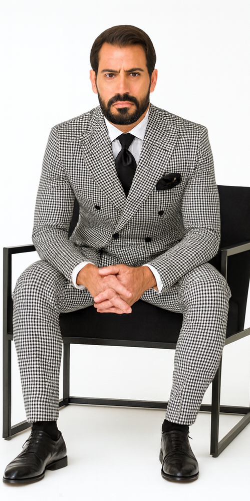 Rossi Man Milano RM1588 – Men’s Modern 3-Piece Slim Fit Suit - Stylish Formal Outfit for Events