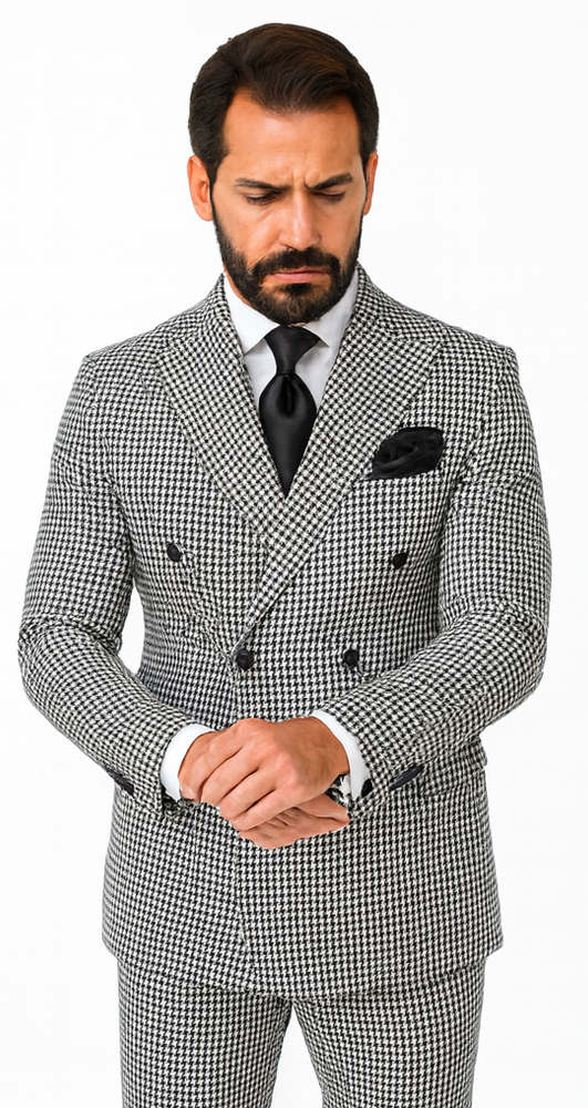 Rossi Man Milano RM1588 – Men’s Modern 3-Piece Slim Fit Suit - Stylish Formal Outfit for Events