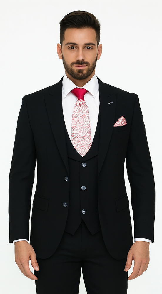 Rossi Man Remo RM1757 – Men’s Tailored Fit Suit - Modern Elegant Formal Style