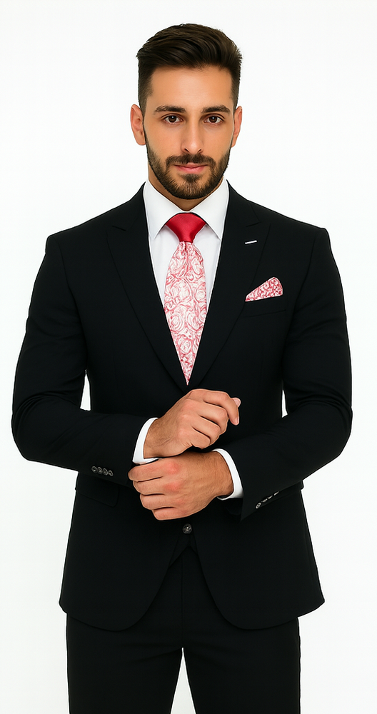 Rossi Man Remo RM1757 – Men’s Tailored Fit Suit - Modern Elegant Formal Style