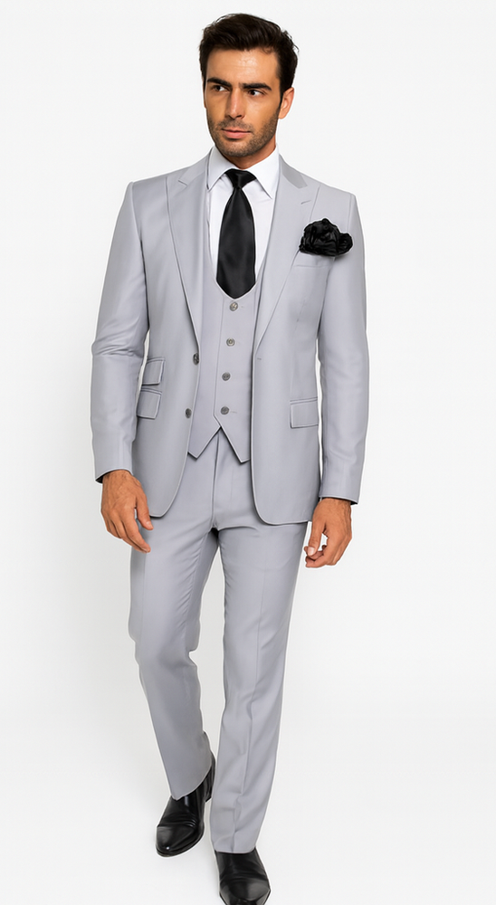 Rossi Man RM1204 – Sydney II Slim Fit 3-Piece Suit for Men - Modern Tailored Formalwear