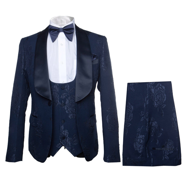 Rossi Man RM1252 – Men’s 3-Piece Smoking Style Tuxedo - Elegant Evening Formalwear