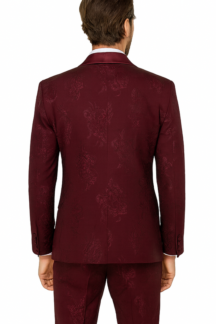 Rossi Man RM1253 – Formal 3-Piece Smoking Style Tuxedo for Men - Elegant Evening Wear