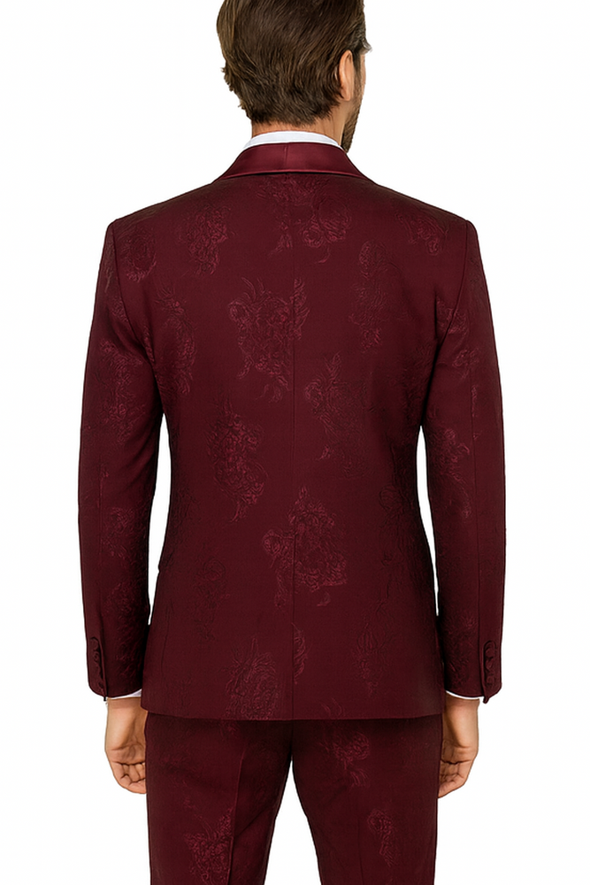 Rossi Man RM1253 – Formal 3-Piece Smoking Style Tuxedo for Men - Elegant Evening Wear