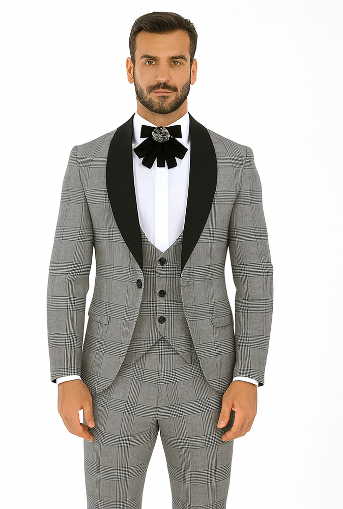 Rossi Man RM1295 Classic 3-Piece Smoking Tuxedo – Men’s Formalwear
