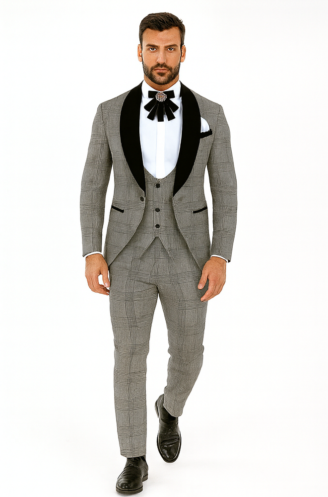 Rossi Man RM1295 Classic 3-Piece Smoking Tuxedo – Men’s Formalwear