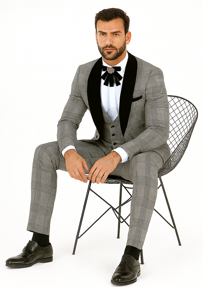 Rossi Man RM1295 Classic 3-Piece Smoking Tuxedo – Men’s Formalwear