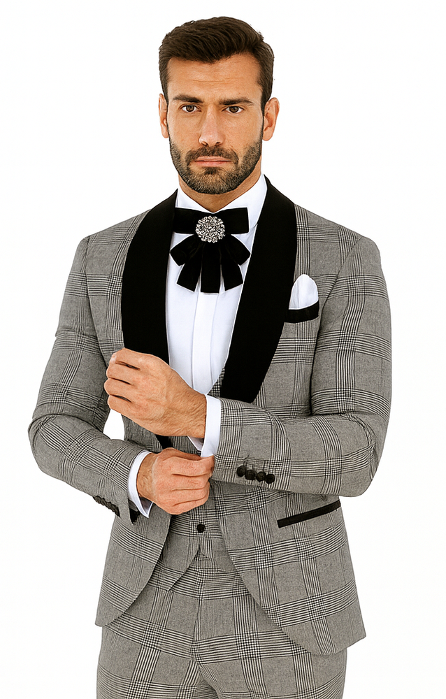 Rossi Man RM1295 Classic 3-Piece Smoking Tuxedo – Men’s Formalwear