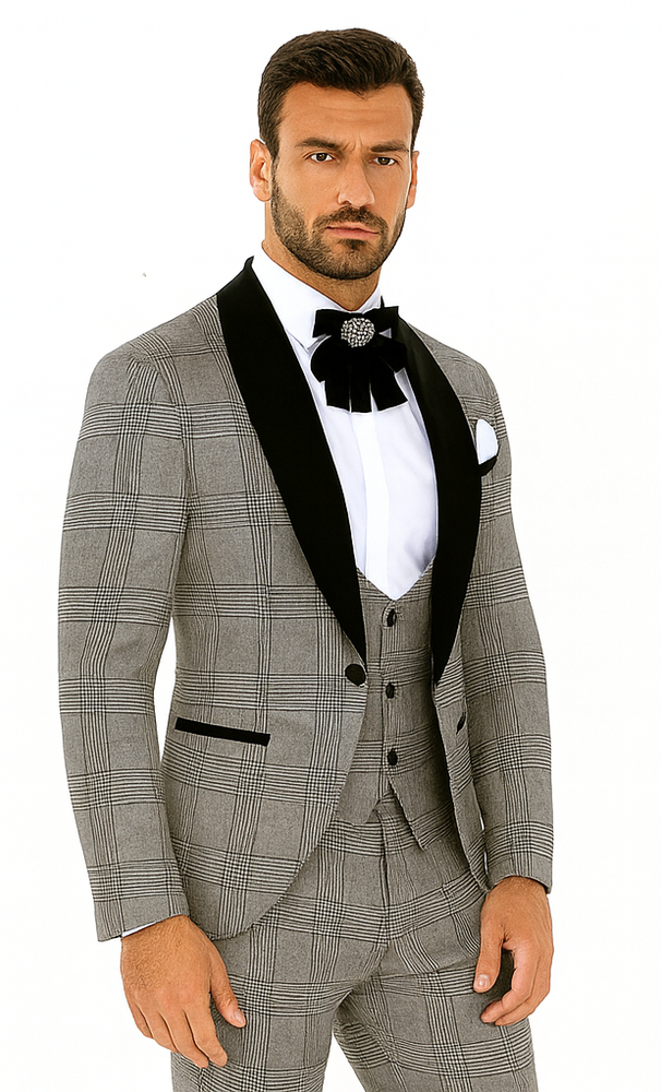 Rossi Man RM1295 Classic 3-Piece Smoking Tuxedo – Men’s Formalwear