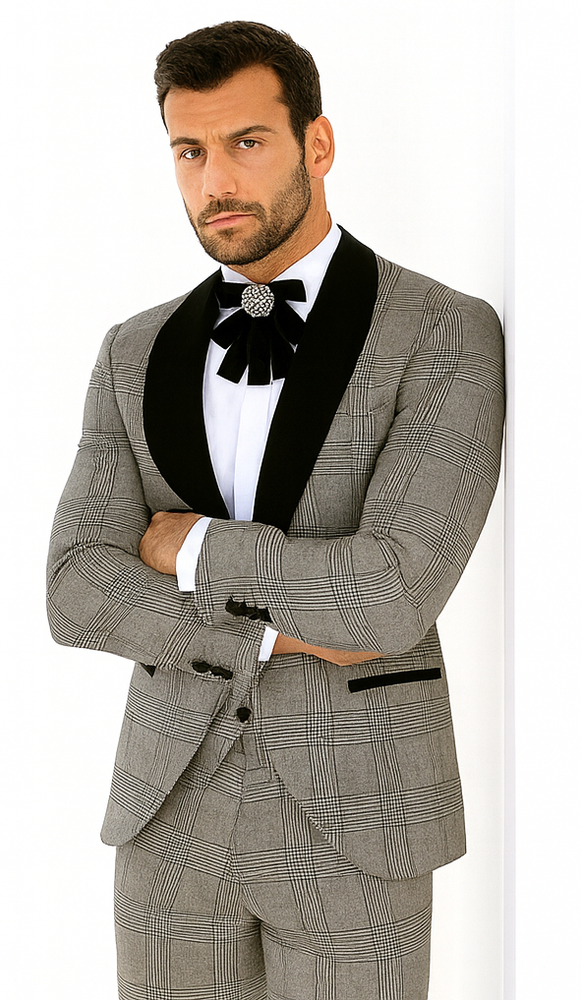 Rossi Man RM1295 Classic 3-Piece Smoking Tuxedo – Men’s Formalwear