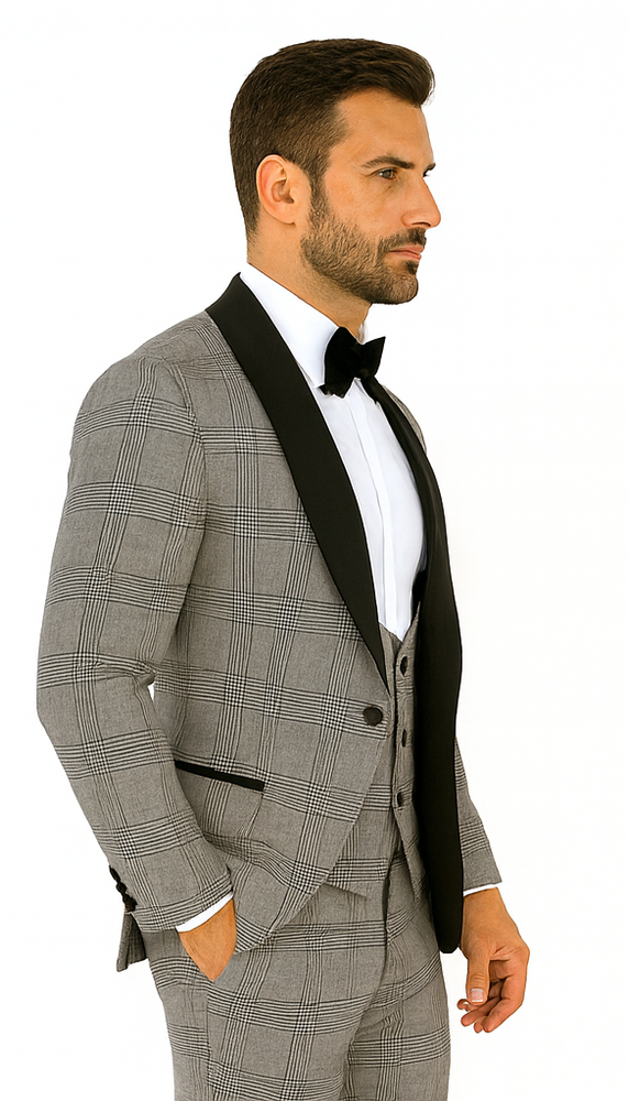 Rossi Man RM1295 Classic 3-Piece Smoking Tuxedo – Men’s Formalwear