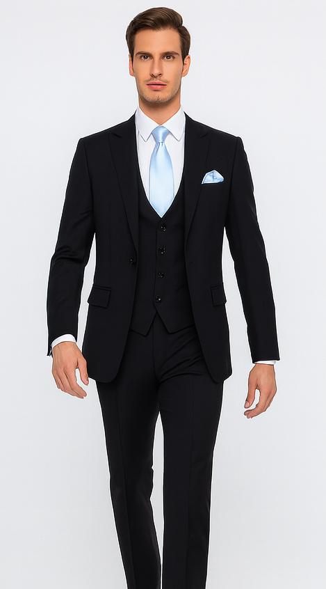 Rossi Man RM1310 – Sydney II Collection Modern Tailored Suit for Men - Elegant 2-Piece Slim Fit Formalwear