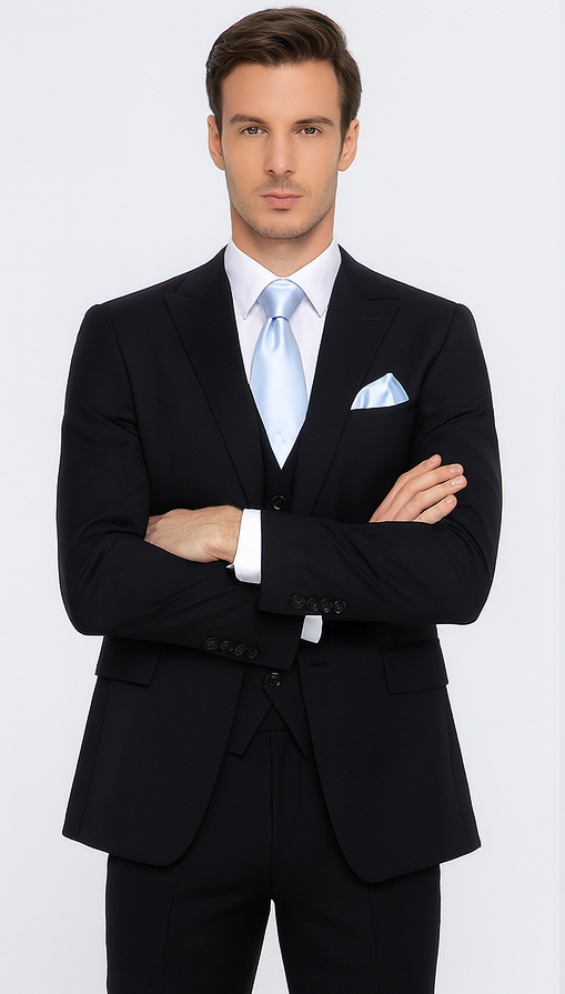 Rossi Man RM1310 – Sydney II Collection Modern Tailored Suit for Men - Elegant 2-Piece Slim Fit Formalwear